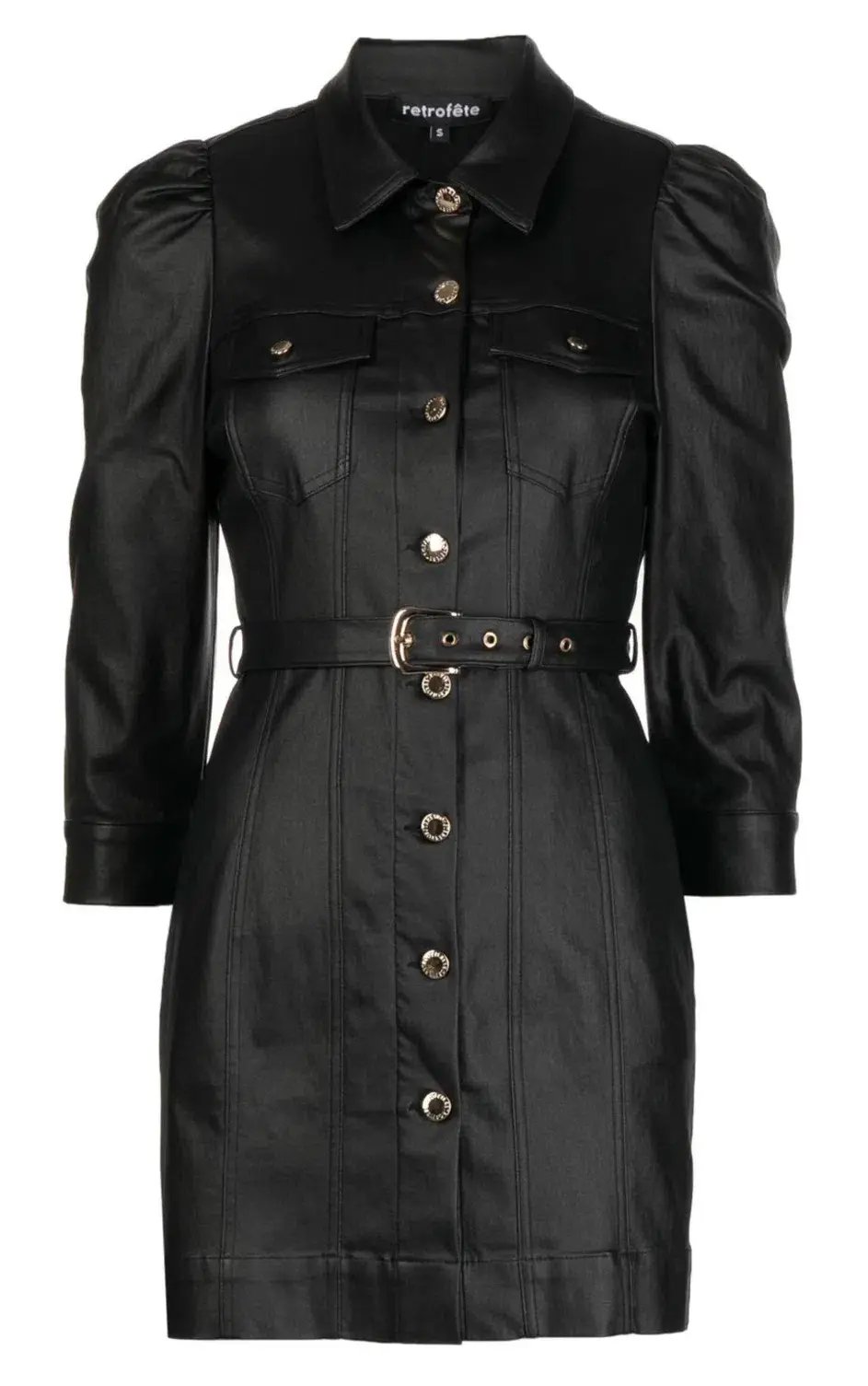 Retrofete Lema Mini Dress Coated Black Size M / AU 10 photo 4