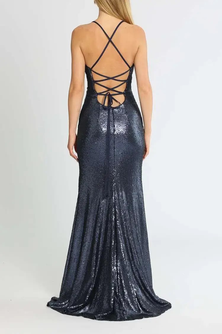 Tania Olsen India Gown Navy Size 8 photo 3