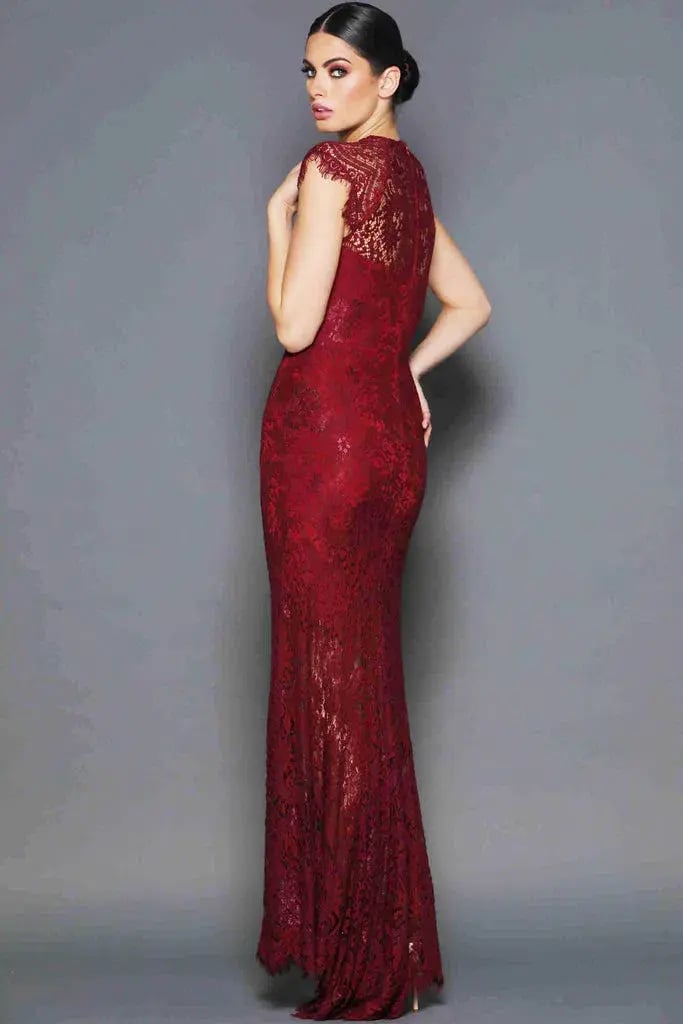 Elle Zeitoune Demi Gown Wine Size 14 photo 2