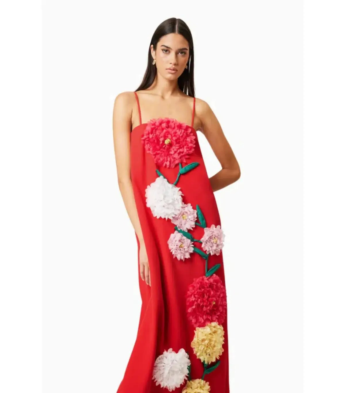 Elliatt Buttercup Embroided Maxi Dress Red Size AU 10 photo 4