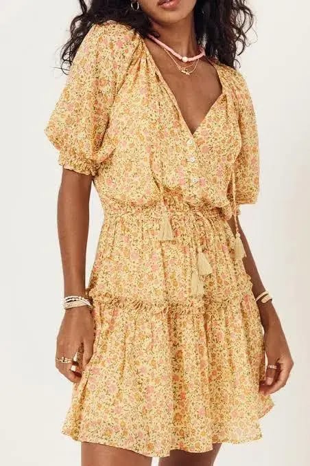 Spell Play Rae Dress in Yellow Size 12 photo 4