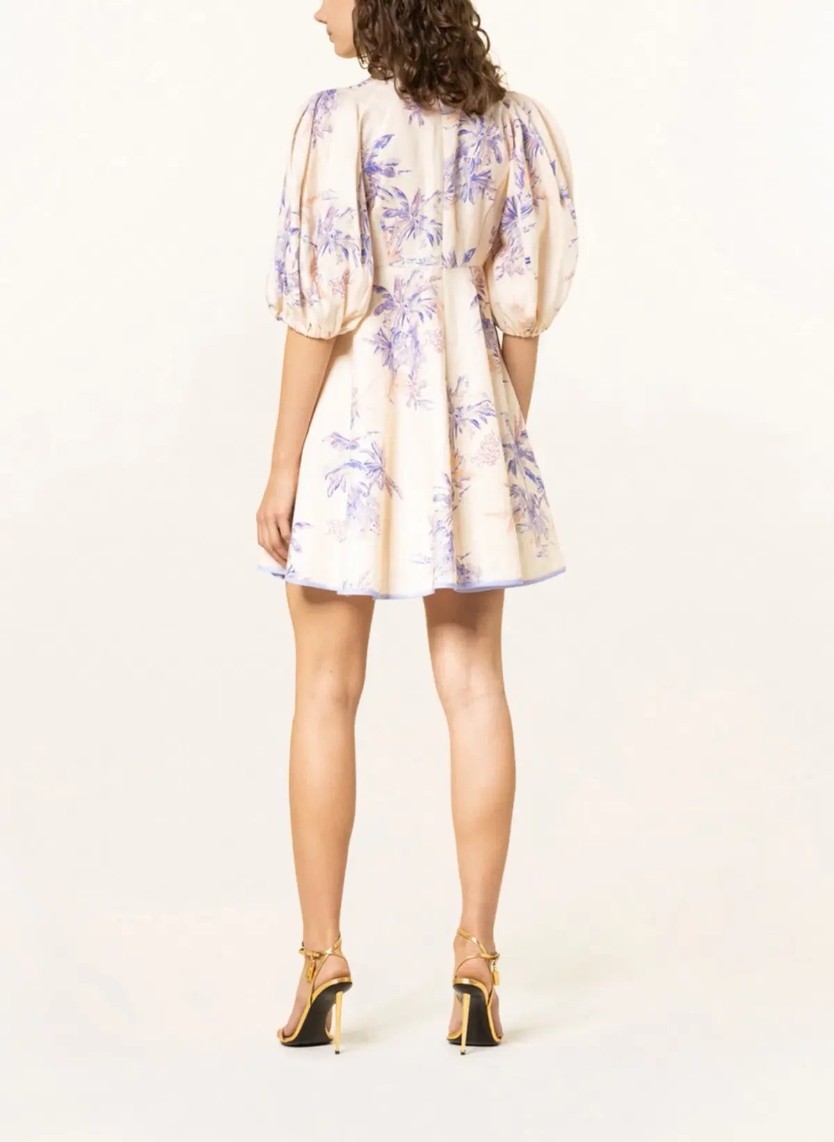 Zimmermann Linen Day Mini in Olive Toile Print Dress Size 2/Au 12 photo 2