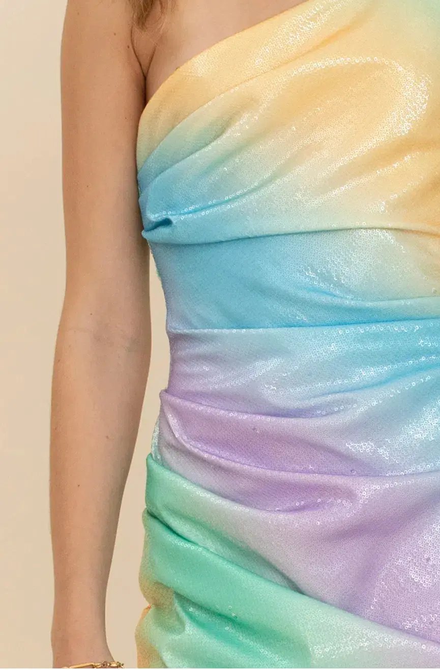 Suboo Ombre One Shoulder Split Mini Dress Multi Size XS / Au 6 photo 4