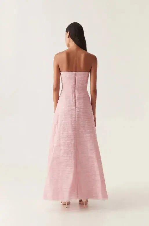 Aje Soundscape Maxi Dress in Chalk Pink Size 8 photo 3