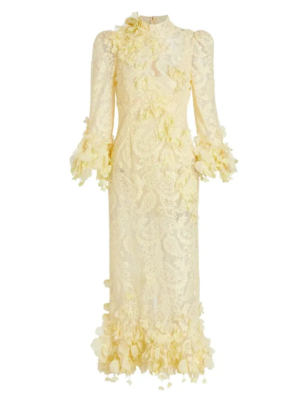 Zimmermann High Tide Lace Midi Dress Lemon Size 1/ AU 10 photo 3