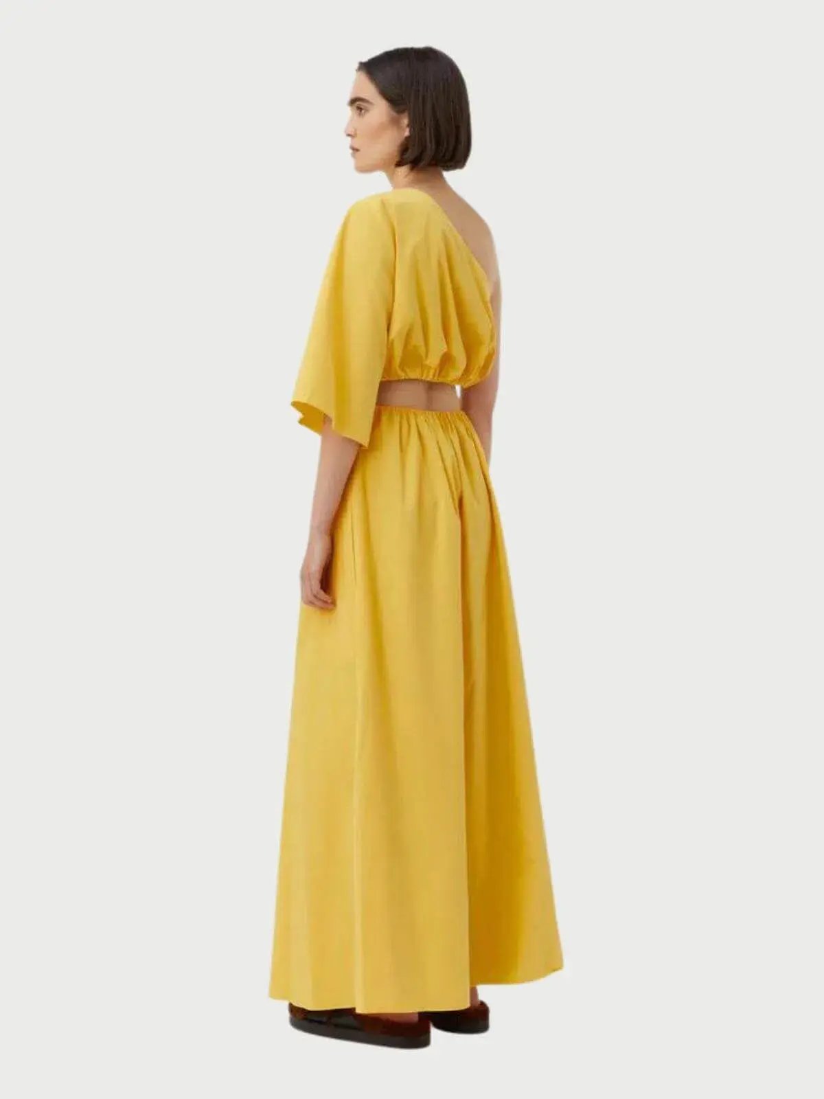 Camilla & Marc Wally One Shoulder Cut Out Maxi Dress in Yellow Size 10 photo 5