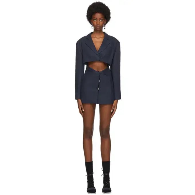 Jacquemus La Veste Arles Mini Dress Navy Size 36 photo 3