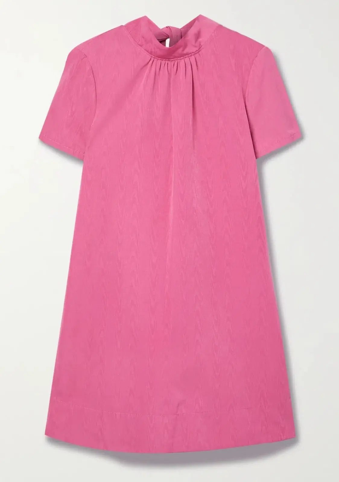 Staud Mini Ilana Bow Neck Dress Pink Size M/AU 10 photo 5