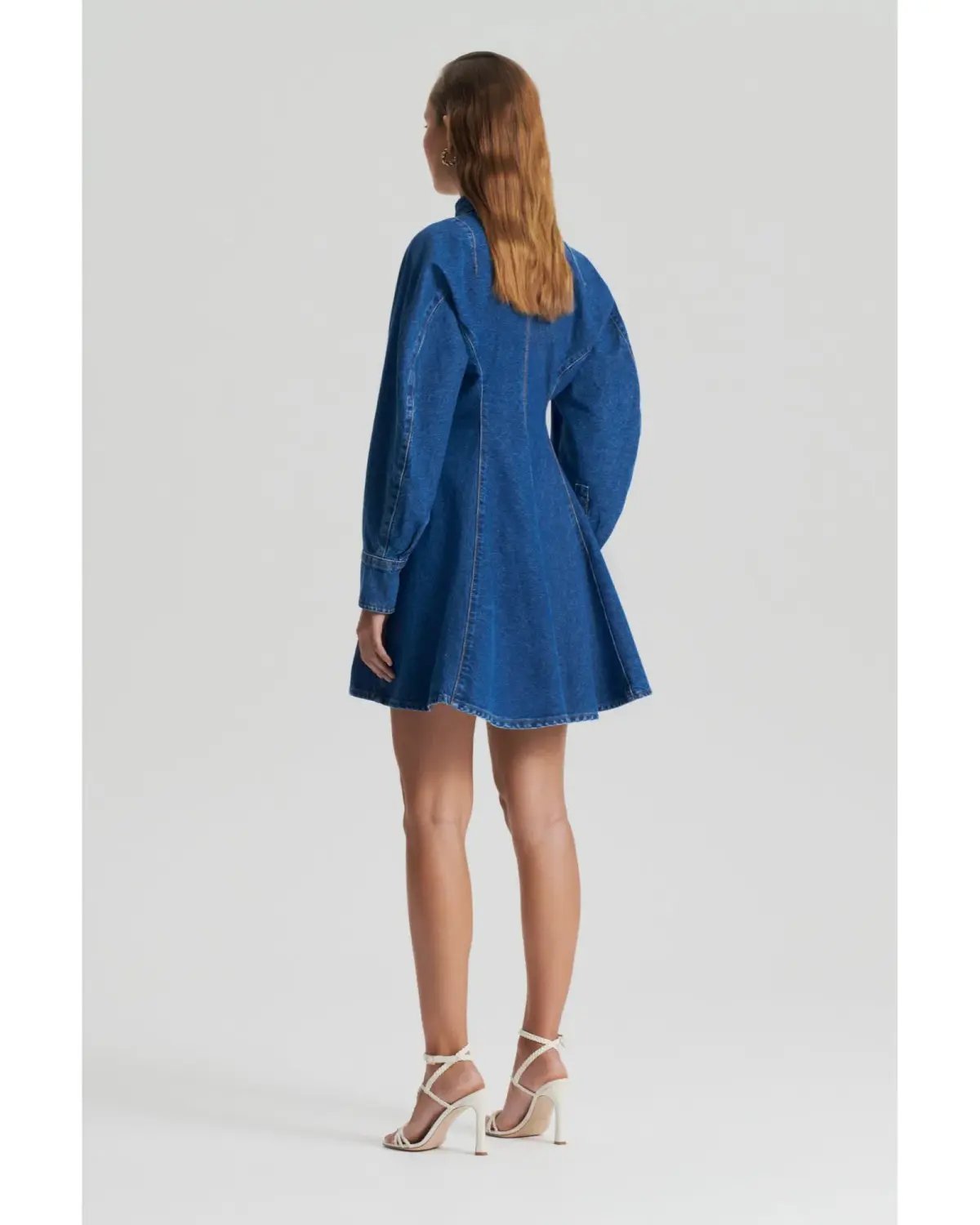 Scanlan Theodore Denim Cocoon Sleeve Mini Dress Blue Size AU 10 photo 3