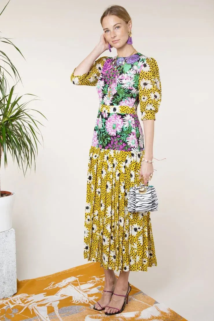 Rixo London Leopard Daisy Retro Dress Print Size 6 photo 5