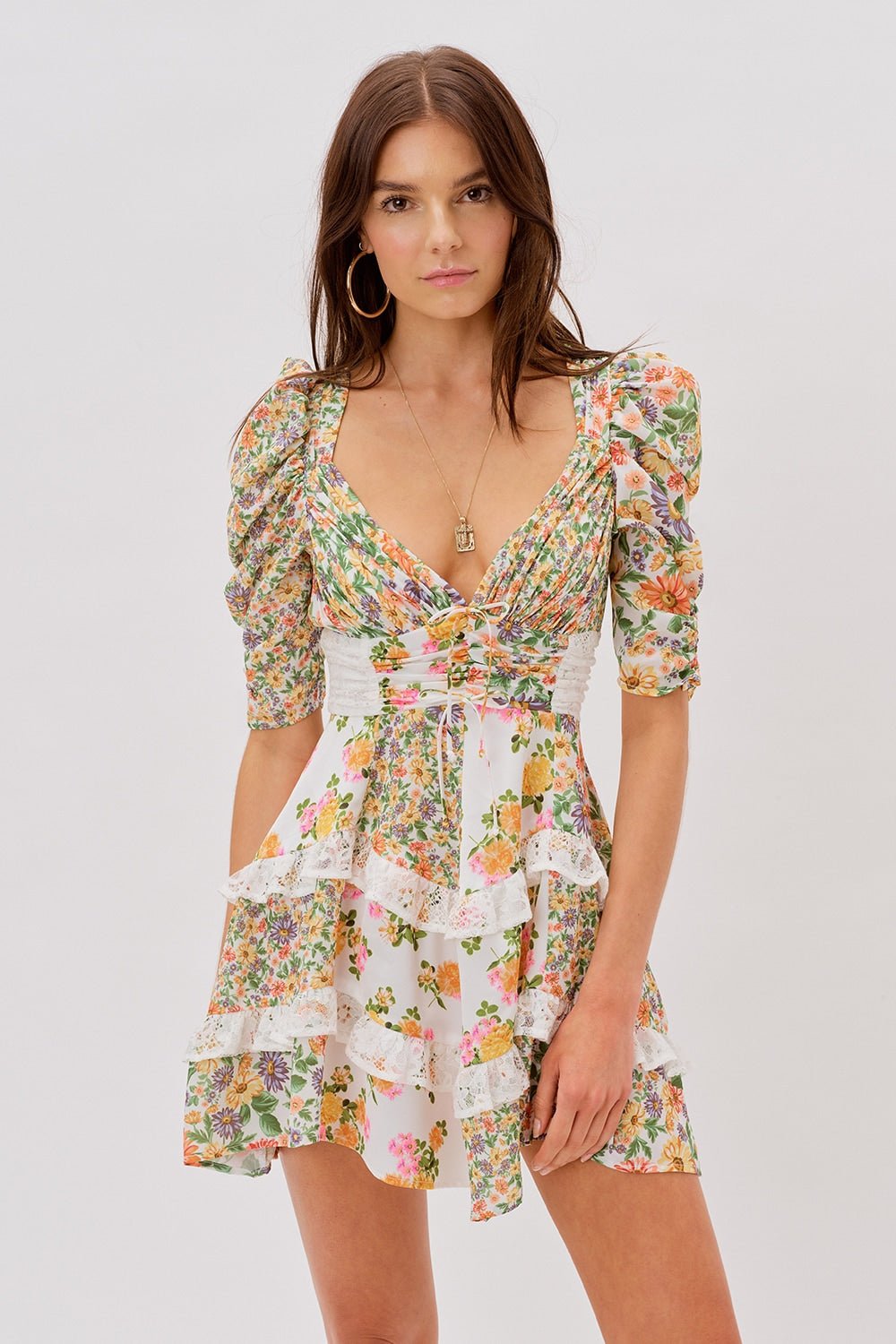 FOR LOVE & LEMONS ROSALYN MINI DRESS - MARIGOLD photo 2