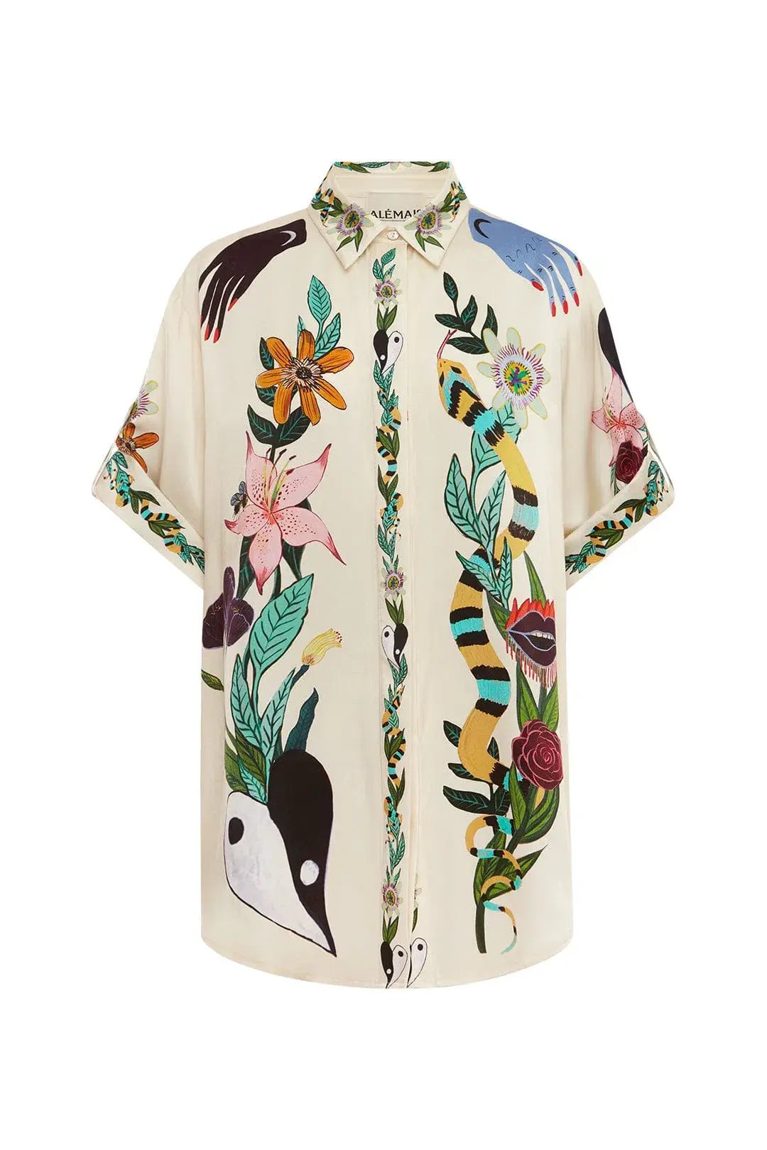 Alemais Meagan Oversized Silk Shirt & Pants Set Print Size 8 photo 3