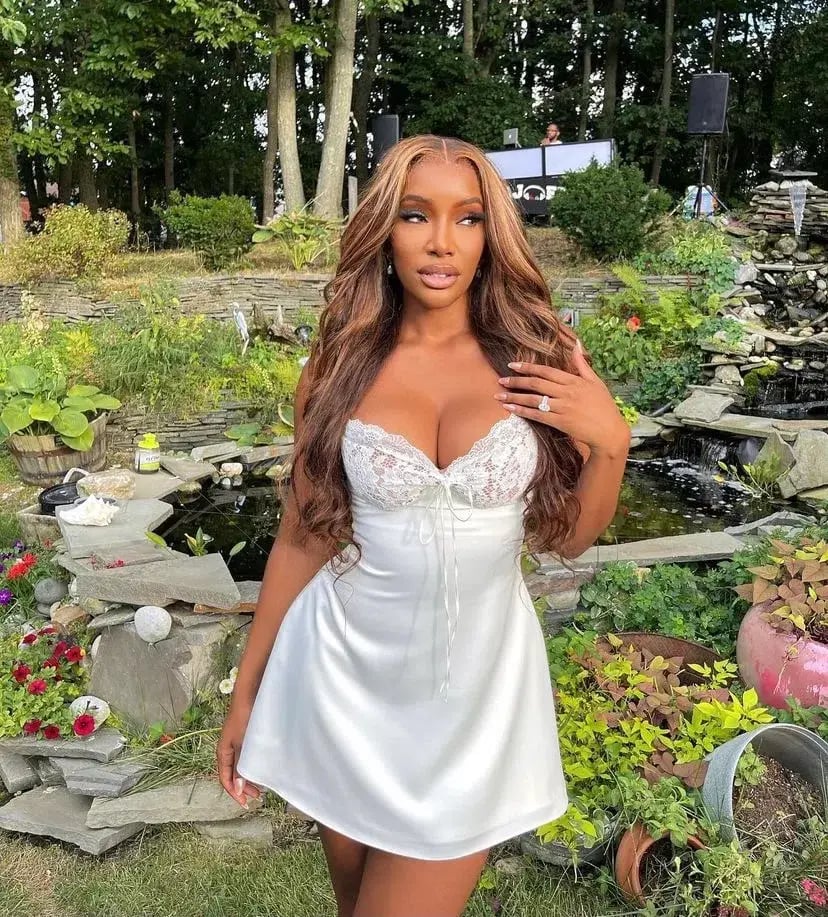 House of CB Adriana Satin and Lace Mini Dress White Size 10 photo 10