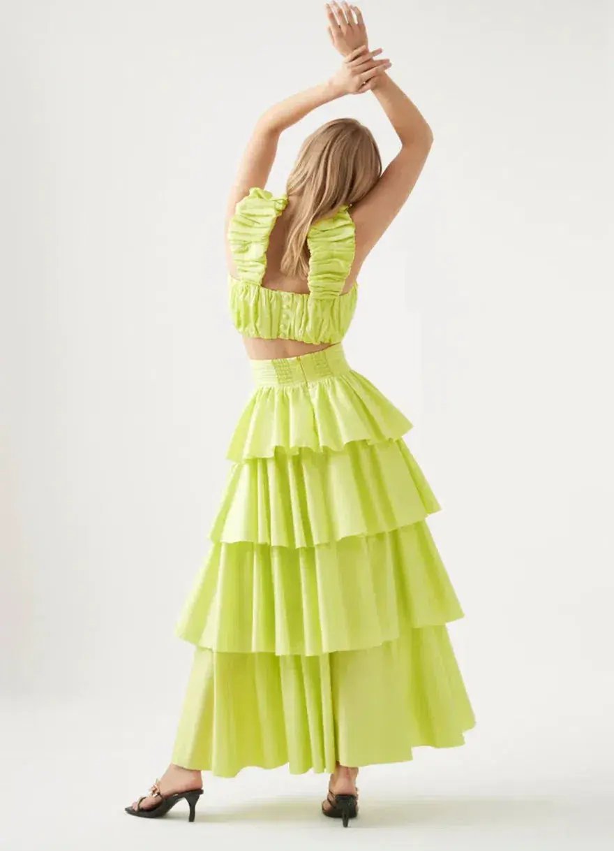 Aje Medina Top ang Skirt Set Green Size AU 12 photo 2