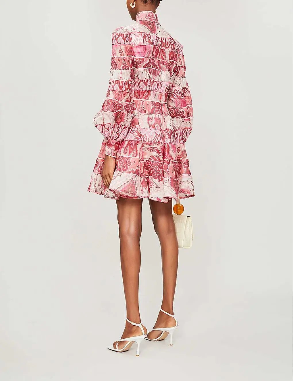 Zimmermann Wavelength Spliced Mini Dress Pink Ikat Size 0P / AU 6 photo 2