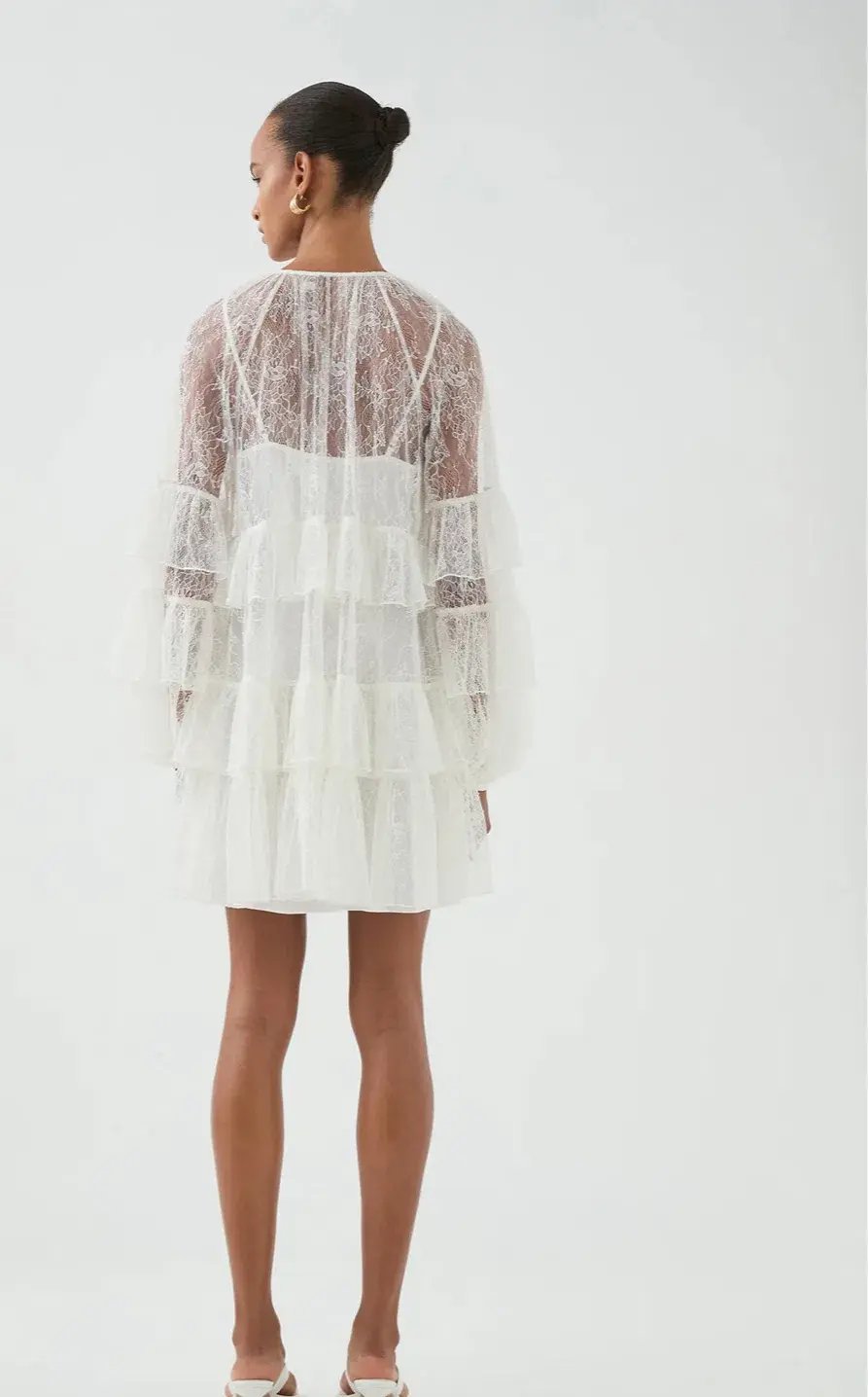 Aje Primrose Mini Dress White Size 8 photo 3