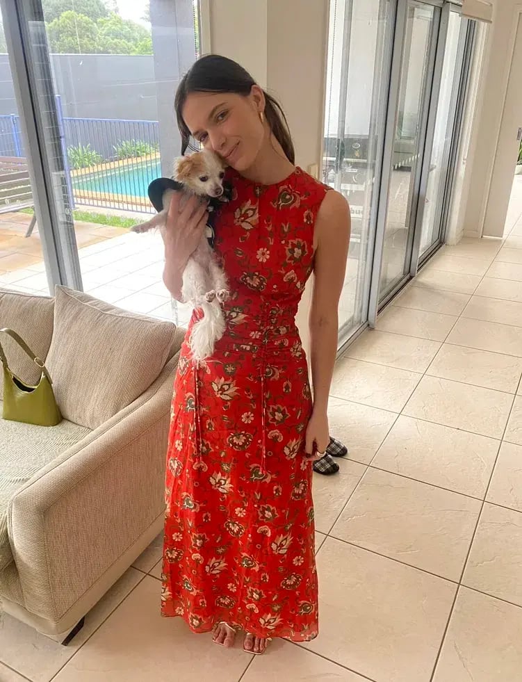Sir the Label Reyes Dress Red Floral Size 8 photo 3