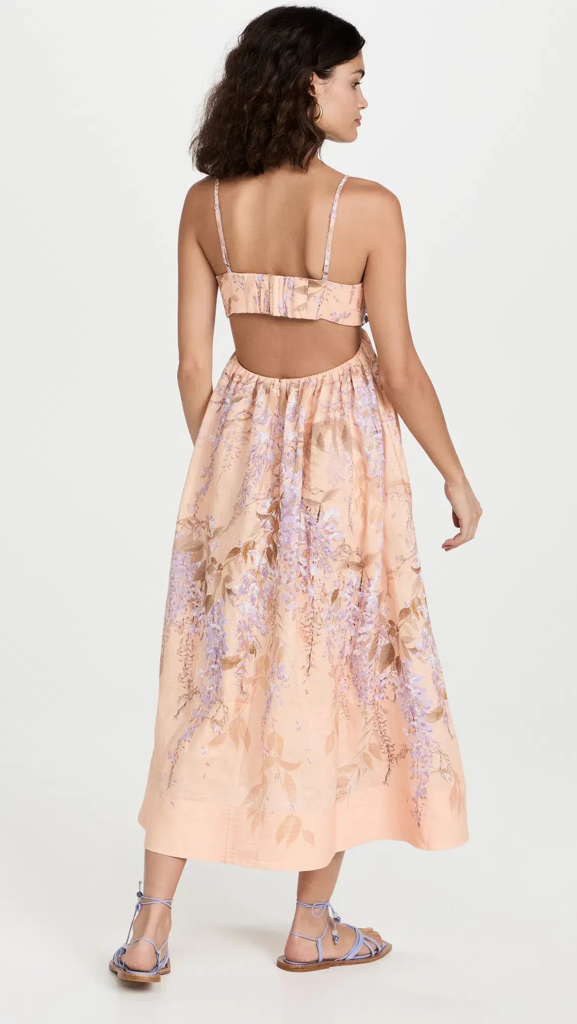 Zimmermann Rosa Bralette Midi Dress Print Size 0/Au 8 photo 5