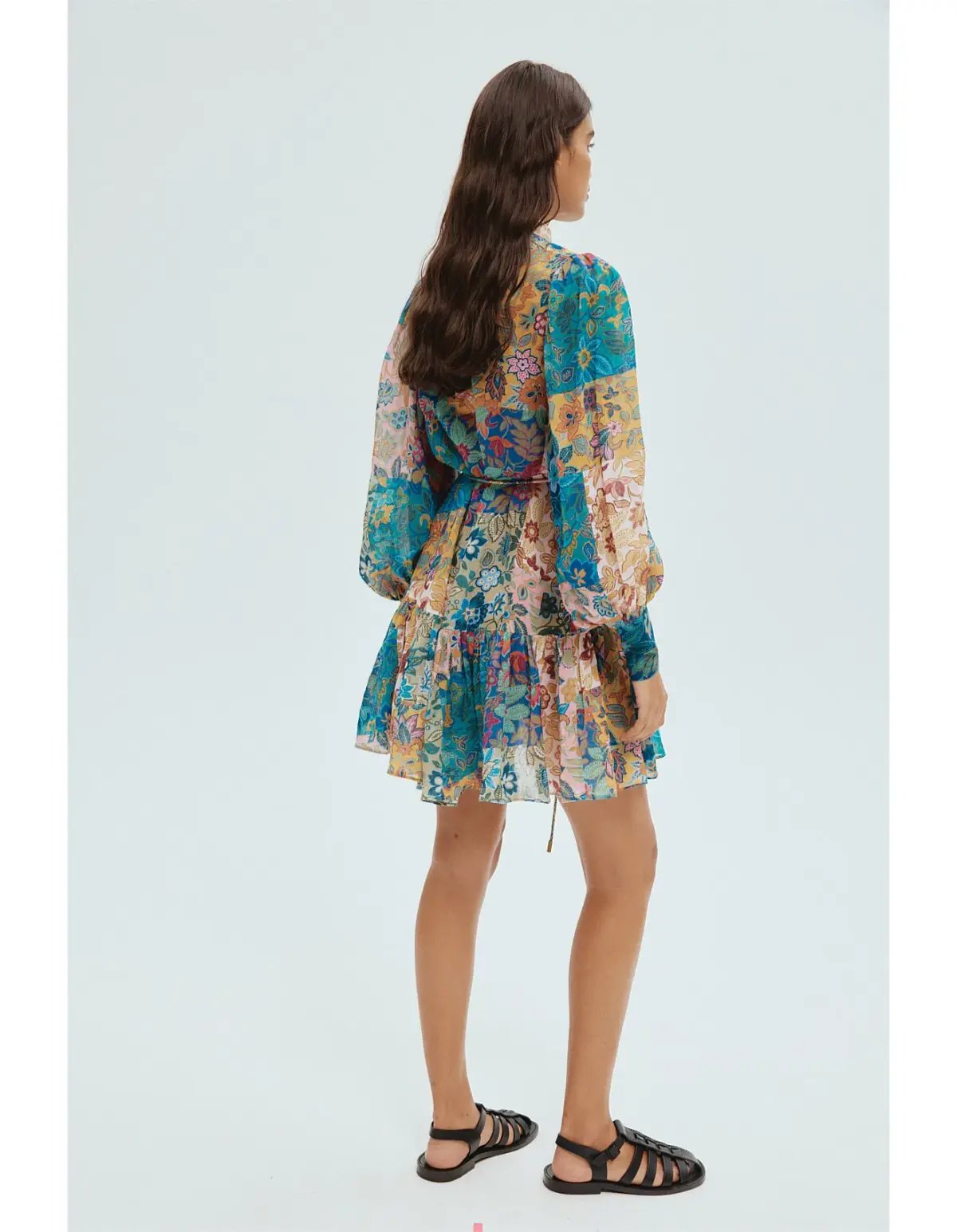 Alemais Bella Patchwork Mini Dress Floral Size 8 photo 4