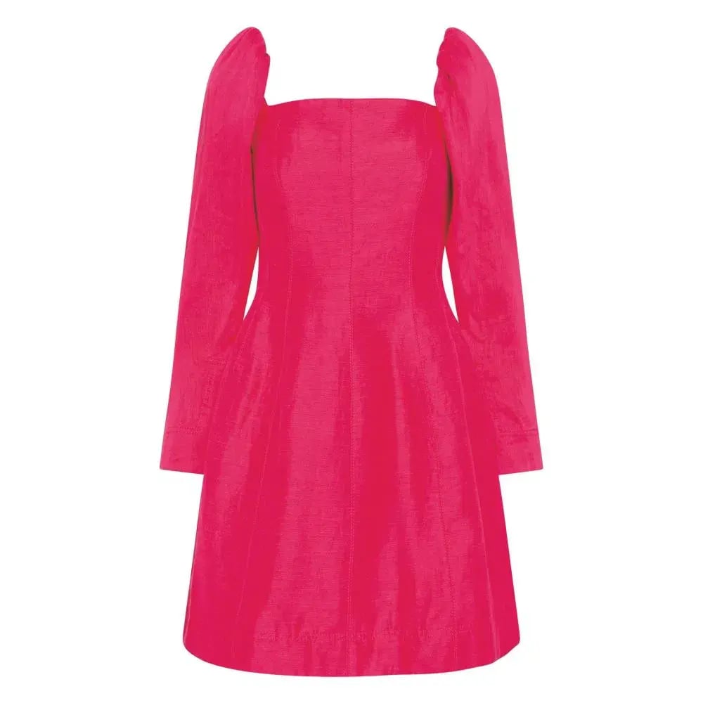 Aje Baret Sleeved Mini Dress Hot Pink Size 14 photo 6
