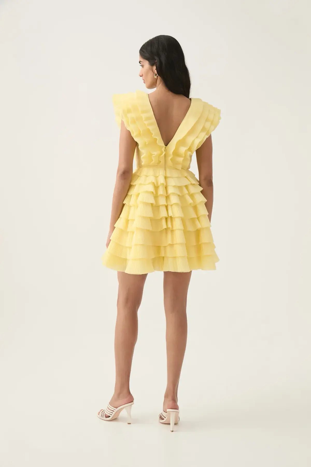 Aje Reflection Mini Dress Yellow Size 16 photo 3