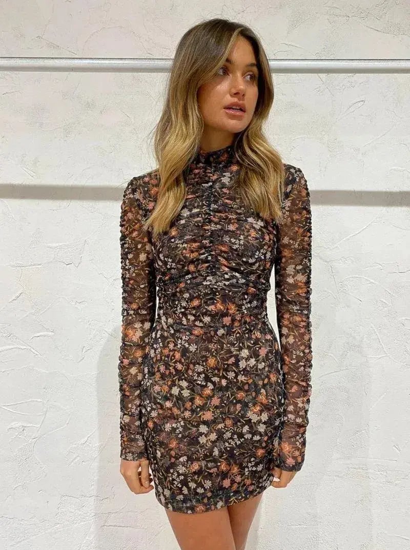 Bec & Bridge Midnight Fauna Mini Dress Print Size 8 photo 2