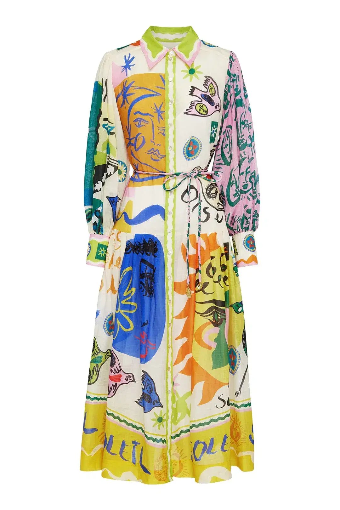 Alemais Soleil Patchwork Shirtdress Multi Size 6 photo 2