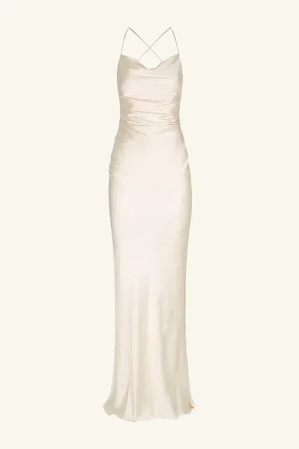 Shona Joy La Lune Lace Back Maxi Dress Cream Size AU 8 photo 2