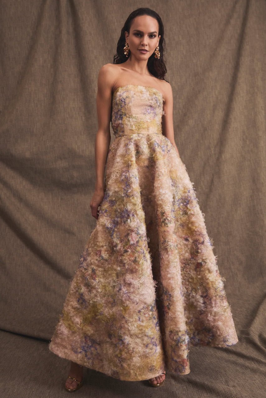HELSI CELINE DRESS - GOLD WATERCOLOUR photo 3