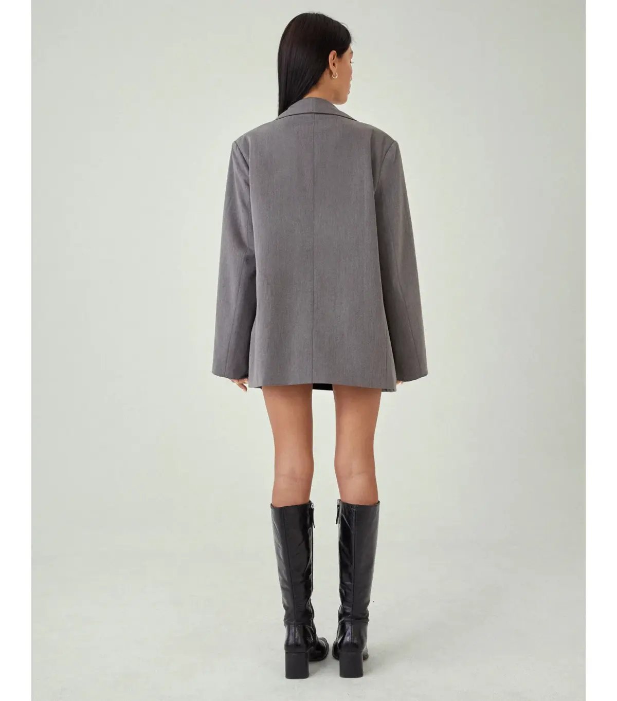 Motel Rocks Maiwa Blazer Size XS / AU 8 and Ima Mini Skirt Size M / AU 12 Set in Charcoal photo 4