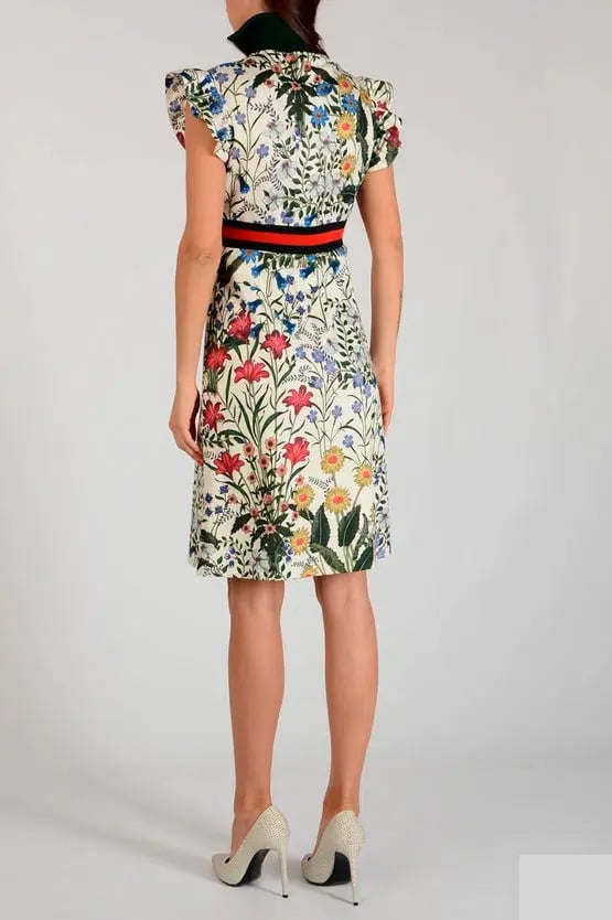 Gucci Floral Jersey Dress Print Size 10 photo 2