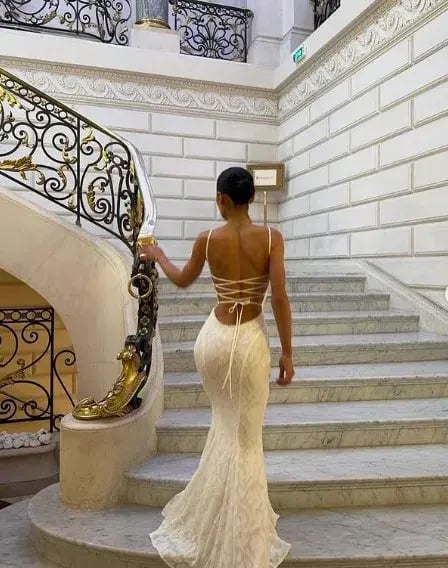 House of CB Joan Lace Up Back Maxi Dress in Ivory White Size S / AU 8 photo 3