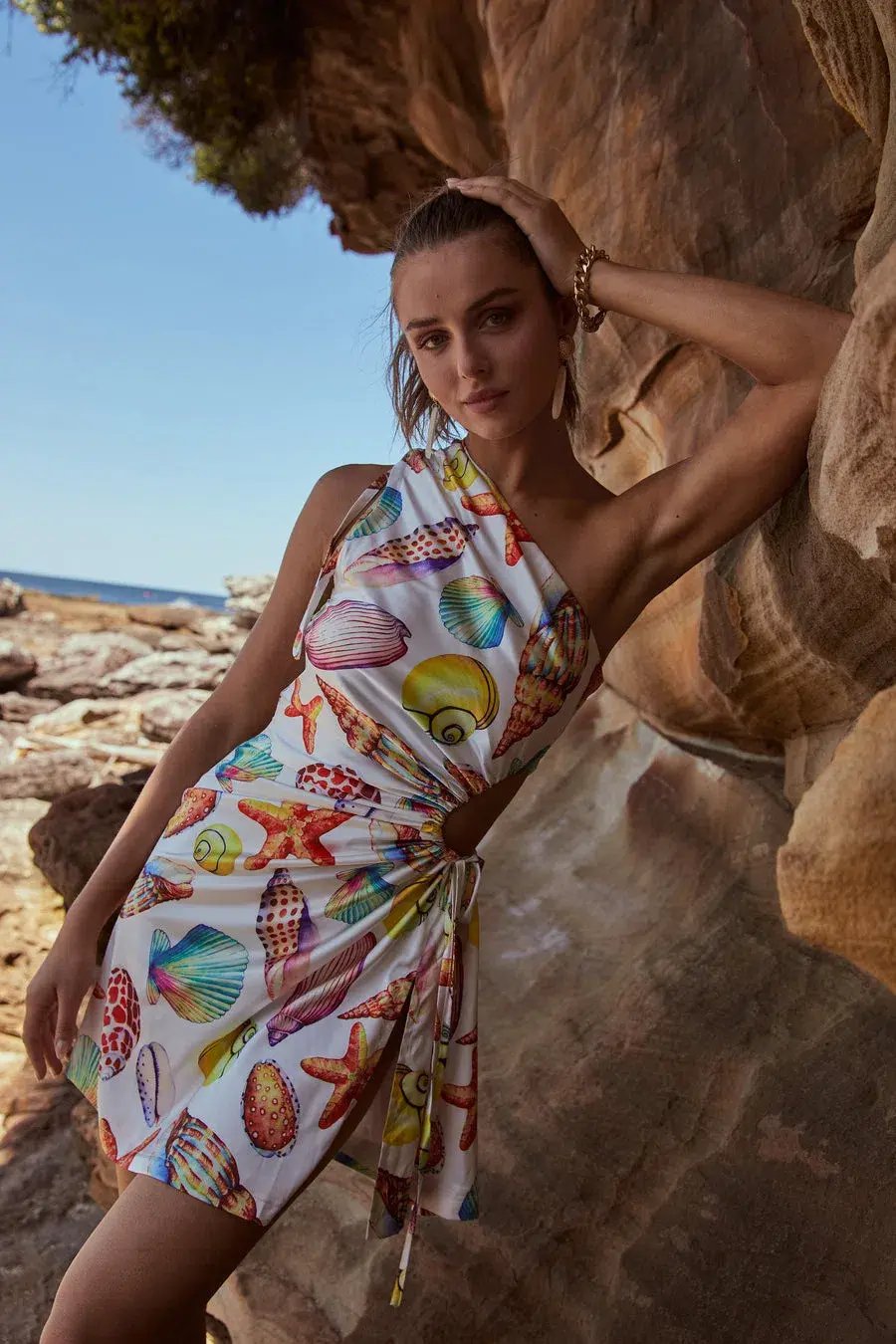 Sonya Moda Nour De La Mer Mini Dress Multi Print Size 10 photo 3