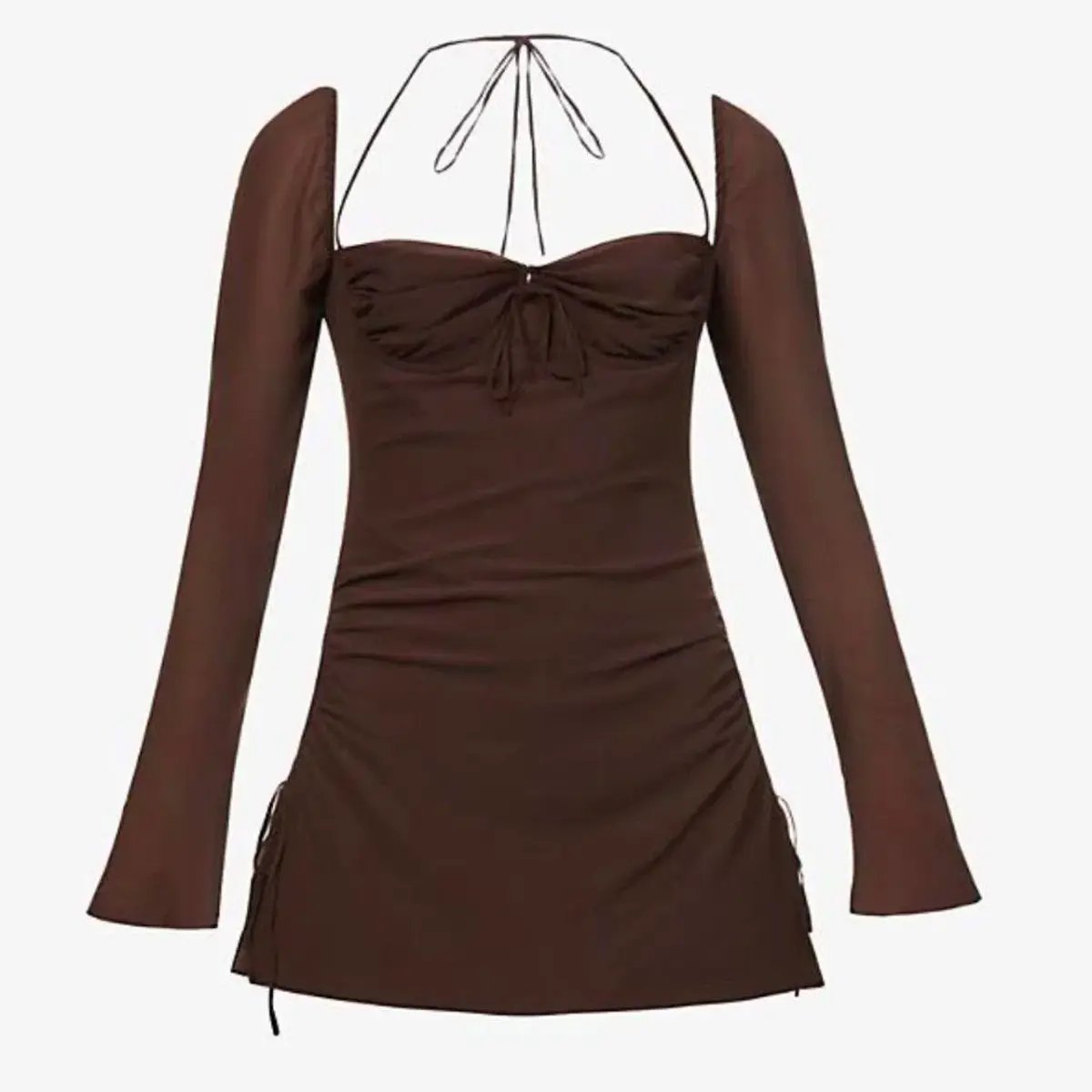 House of CB Babydoll mini Dress Brown XS / AU 6 photo 3