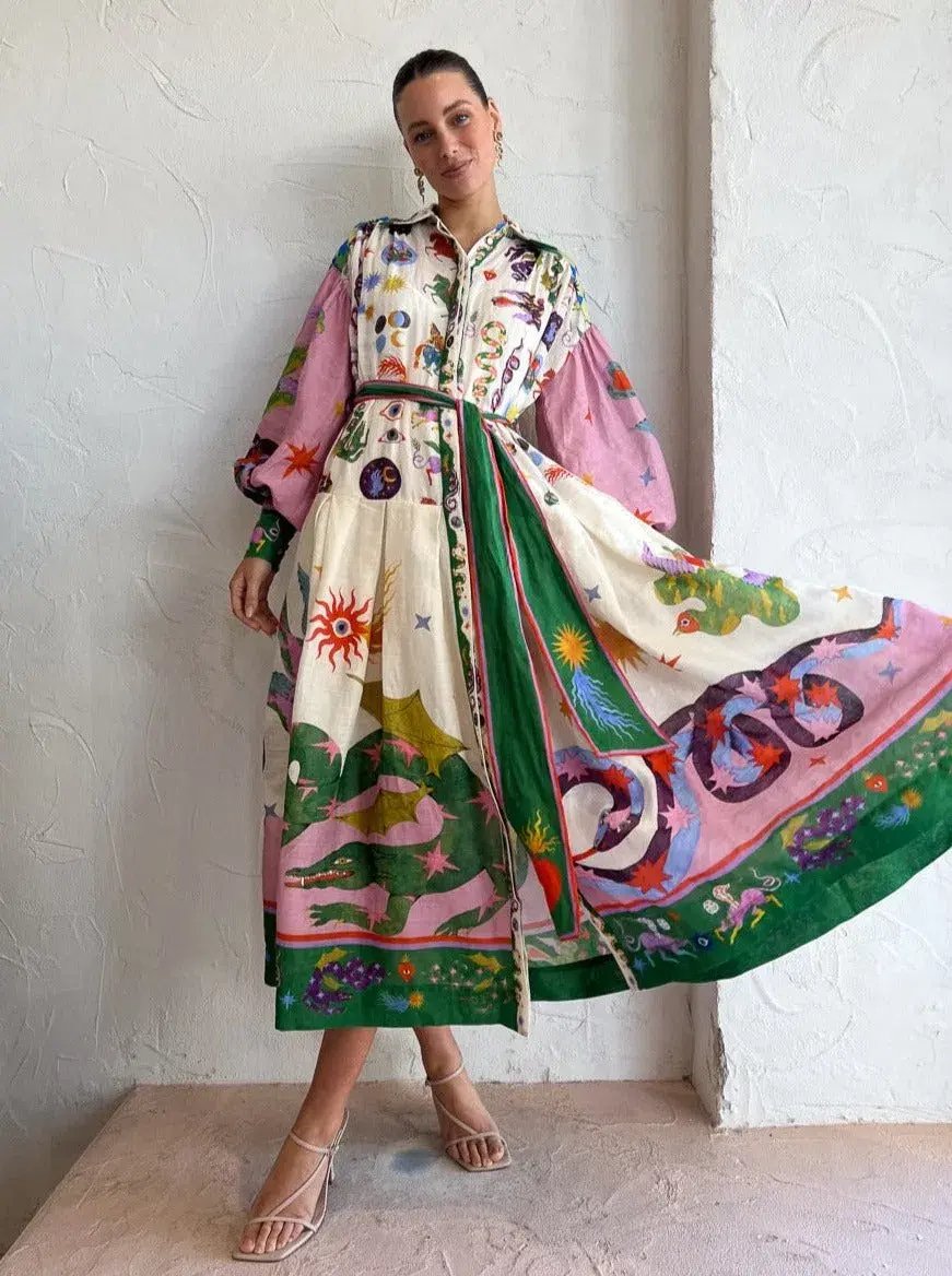 Alemais Seeker Shirtdress Multi Print Size 10 photo 2