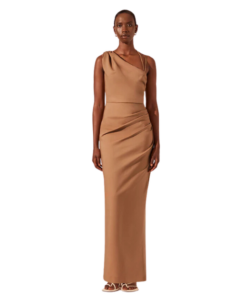 Shona Joy Lani Asymmetrical Gathered Maxi Dress - Cinnamon photo 7