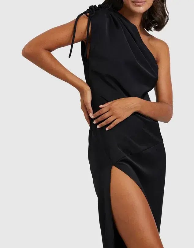 By Johnny One Shoulder Jasmine Dress Black Size 6 photo 3