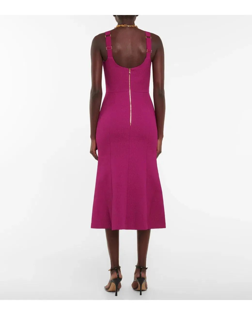 Rebecca Vallance Diana Crepe Midi Dress In Grape Size 8 photo 3