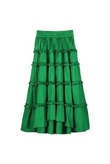 Country Road Green Silk Tiered Skirt Size 8  (Never worn) photo 4