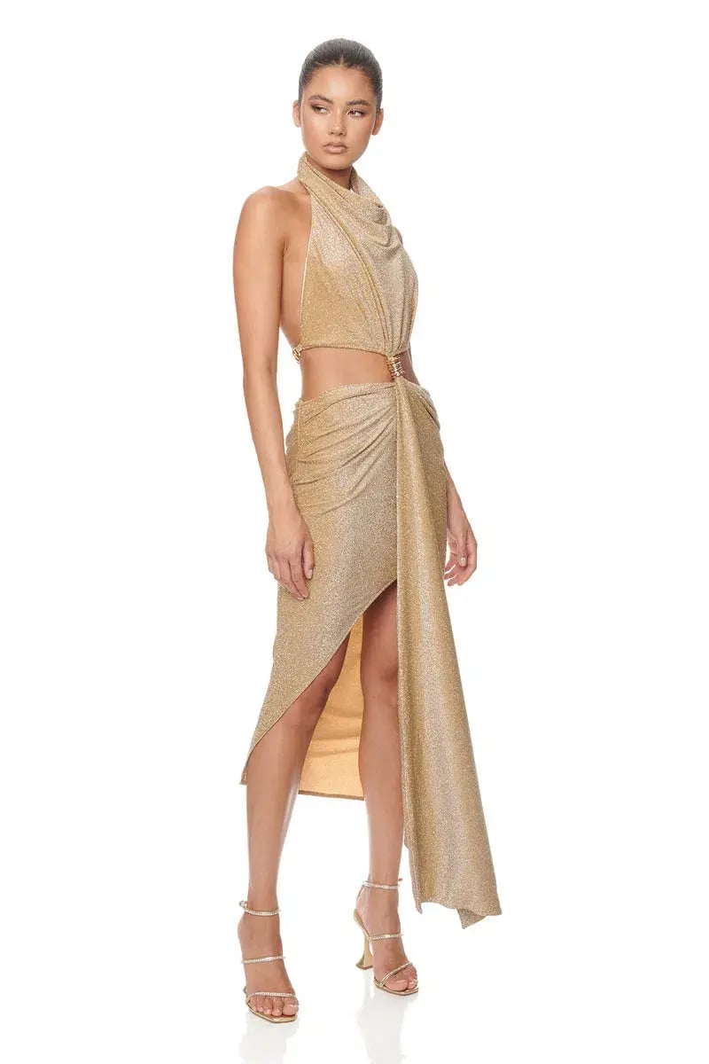 Eliya the Label Aphrodite Dress in Gold Size 6 photo 2