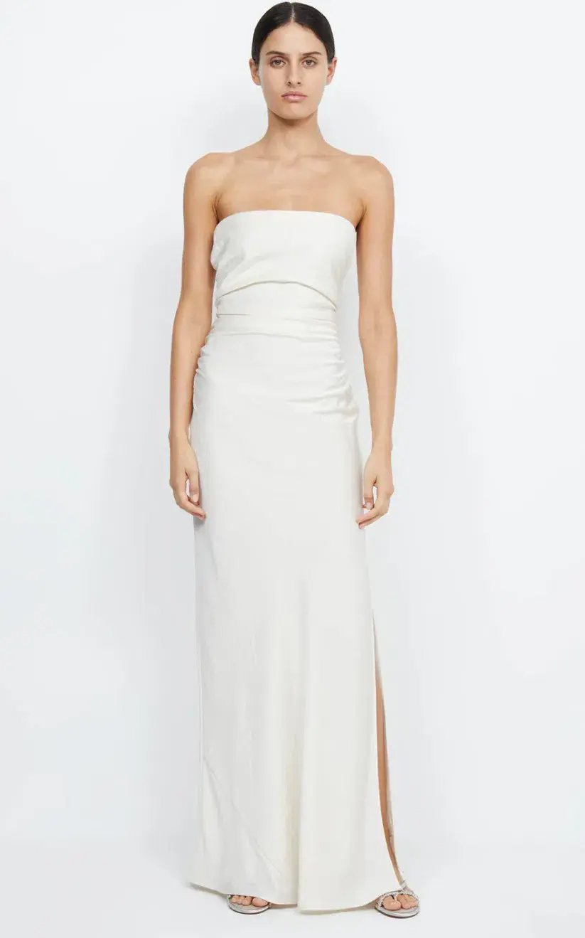 Bec & Bridge Eternity Strapless Maxi Dress Cream Size 10 photo 5