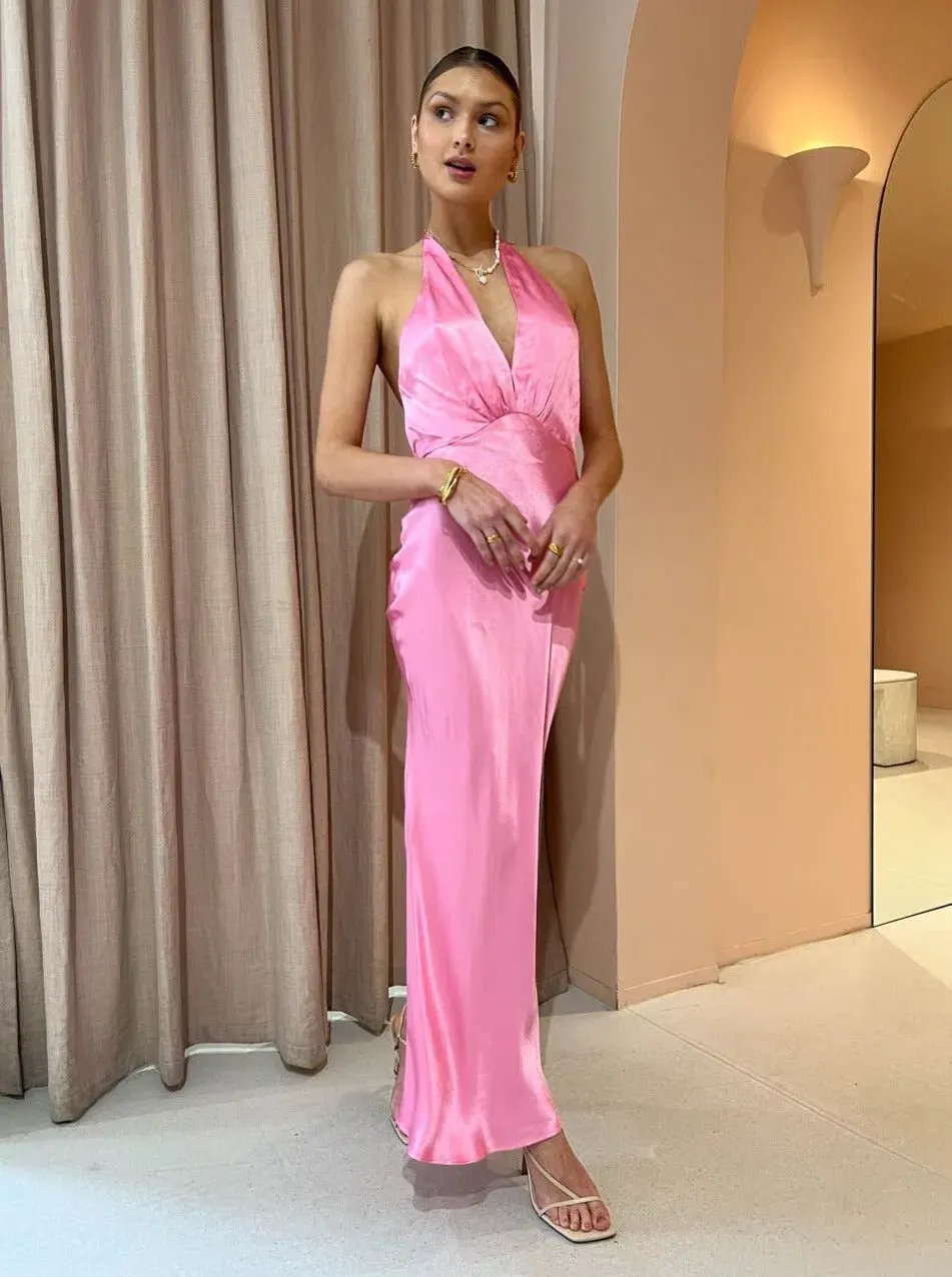 Bec & Bridge Indi Halter Maxi Dress Pink Size 8 photo 3
