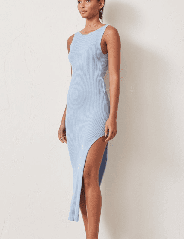 Bec & Bridge Riviera Knit Midi Dress - Sky Blue (Original) - Size 8 photo 4
