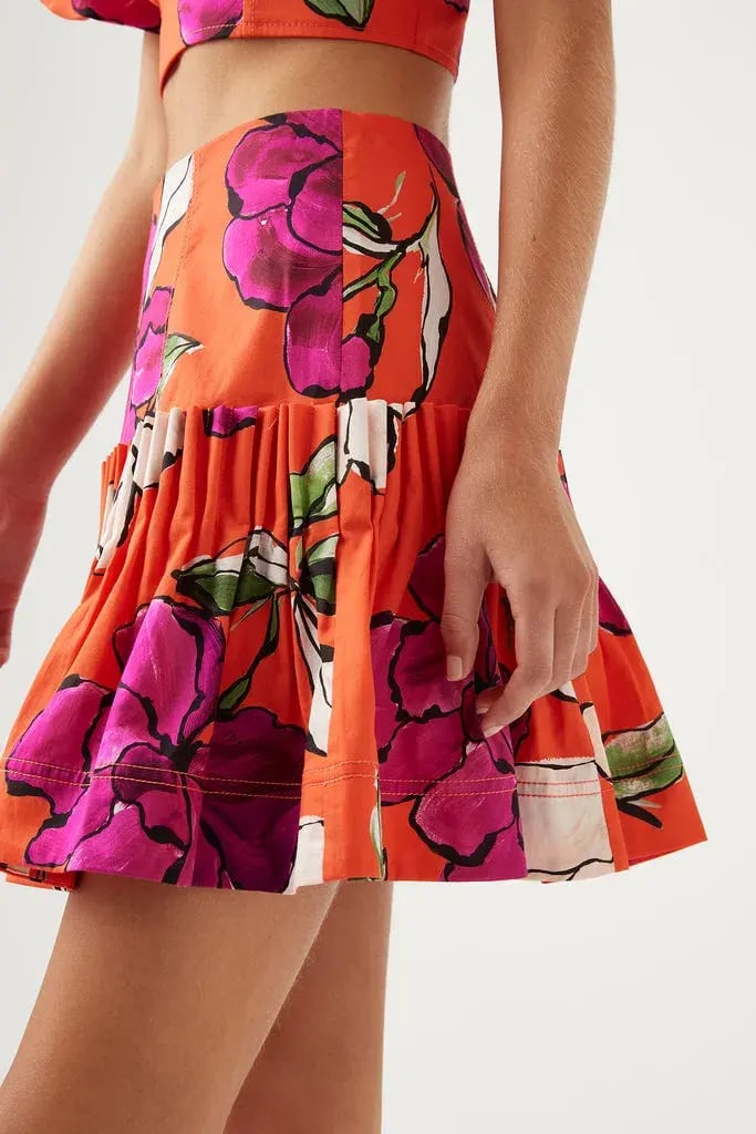 Aje Niki Vivid Camellia Pleated Mini Skirt Floral Size S / AU 8 photo 3