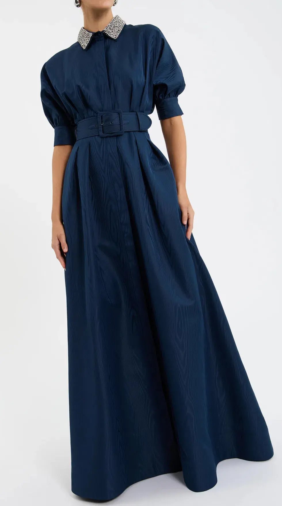 Rebecca Vallance Cielo Diamante Collar Gown Navy Size 14 photo 3