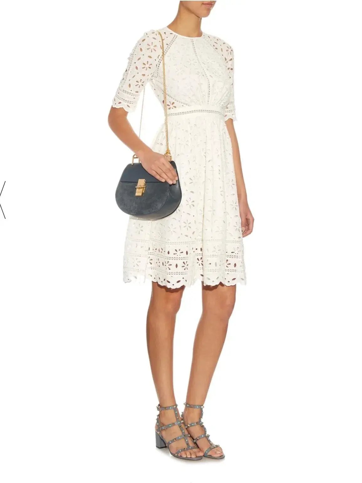 Zimmermann White Rosa Broderie Day Dress White/Ivory Size 12 photo 2
