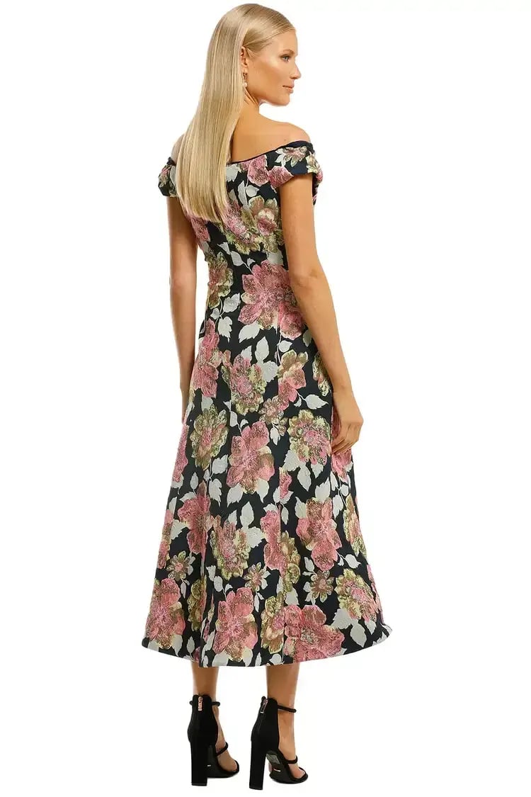 Moss and Spy Beatrice Midi A-Line Dress in Floral Size 12 photo 3