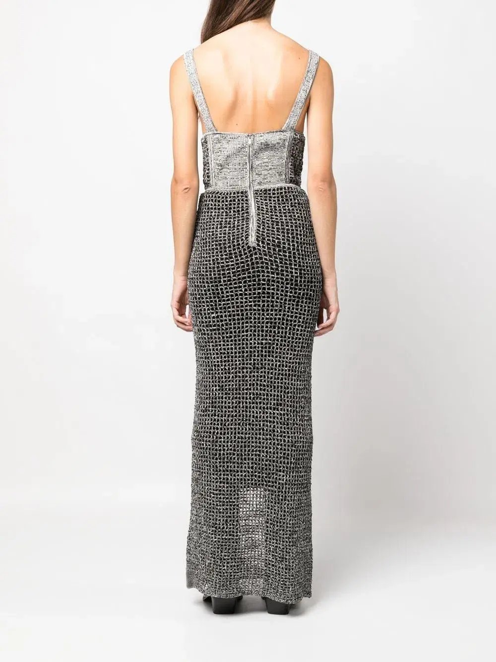 Dion Lee Marled Double Cup Corset Dress in Black Marle Size S / Au 8 photo 3