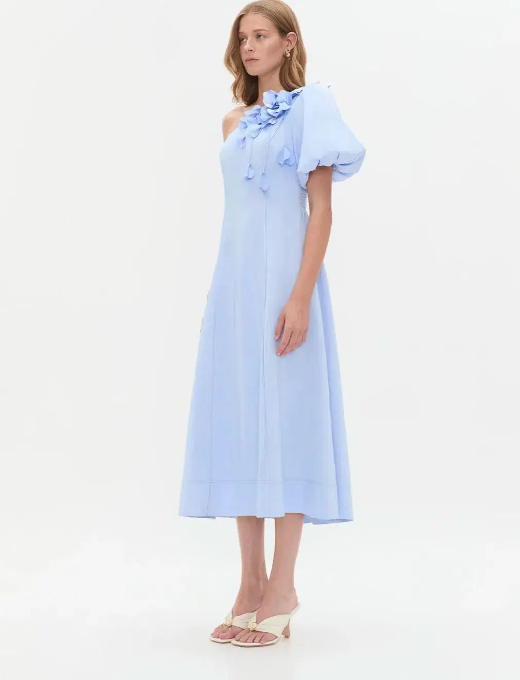 Aje Camille Midi Dress Blue Size 8 photo 2