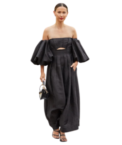 Aje Eugenie Off Shoulder Midi Dress - Black photo 5